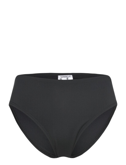 Speedo Solid Cheeky High Waist Bikini Bottom Black S