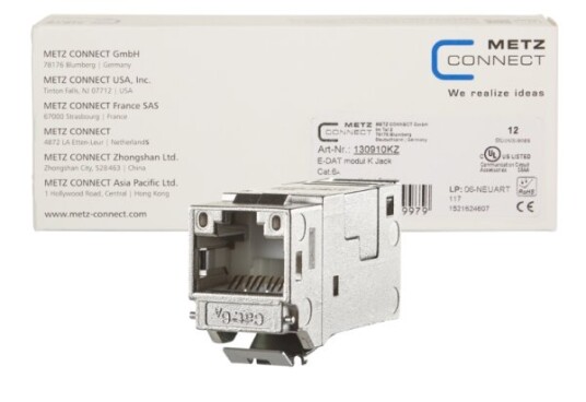 Metz Connect 130910Kz Rj45 Sølv Hunkjønn Rett Cat6a 26/1