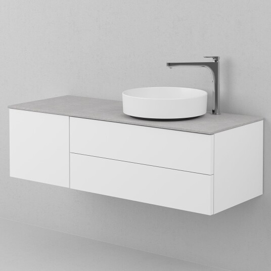 INR Iconic Nordic Rooms AIR Solid Servantskap med 2 Skuffer og 1 Dør H:35xd:45cm Premium White / 120cm Høyre