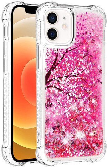 Trolsk Mobildeksel med Flytende Glitter Rosa (iPhone 12 mini)