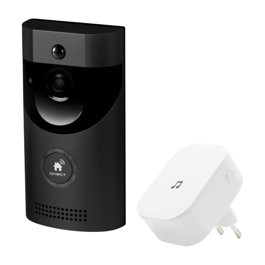 Qnect Videoringeklokke 1MP WiFi Med Ringetone Qnect Videoringeklokke 1MP WiFi Med Ringetone
