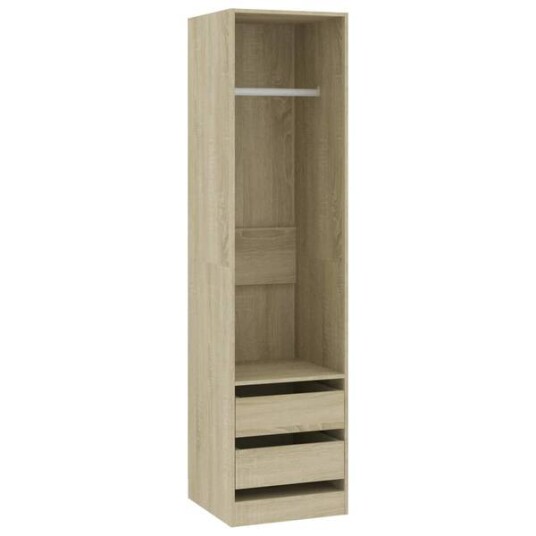 Garderobe med skuffer sonoma eik 50x50x200 cm