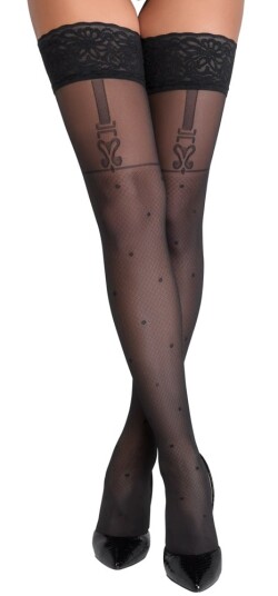 Black Hold-up Stockings with polka dots Black Hold-up Stockings with polka dots