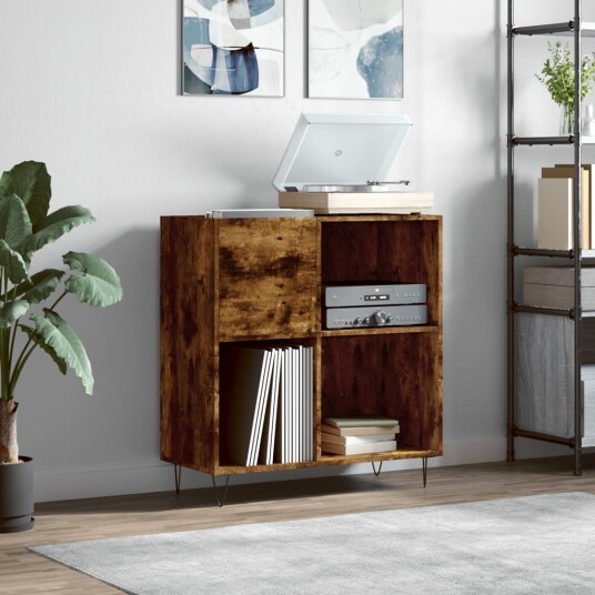 Hifi benk røkt eik 84,5x38x89 cm konstruert tre