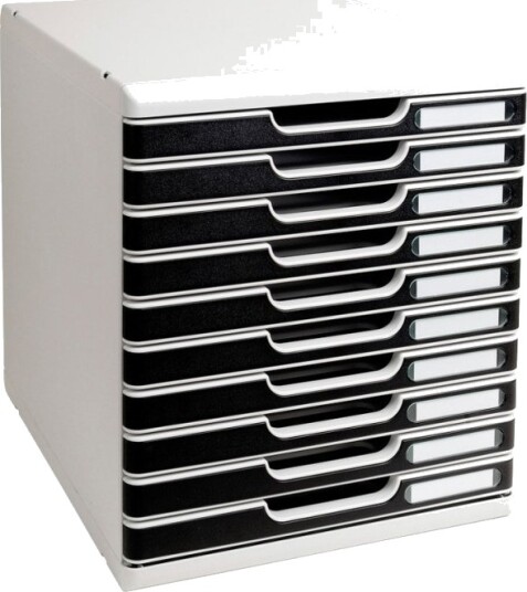 Exacompta Modulo Classic Skuffskap 10 Skuffer For A4 Plus 210 X 330 Mm Svart