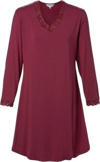Lady Avenue Bamboo Nightdress With Long Sleeve Bordeaux Bambus X Large Dame