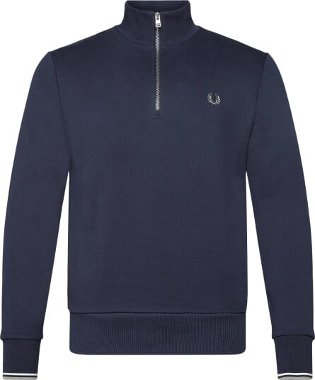Fred Perry Half Zip Sweatshirt DKAF/ECRU/SEAGRS XL