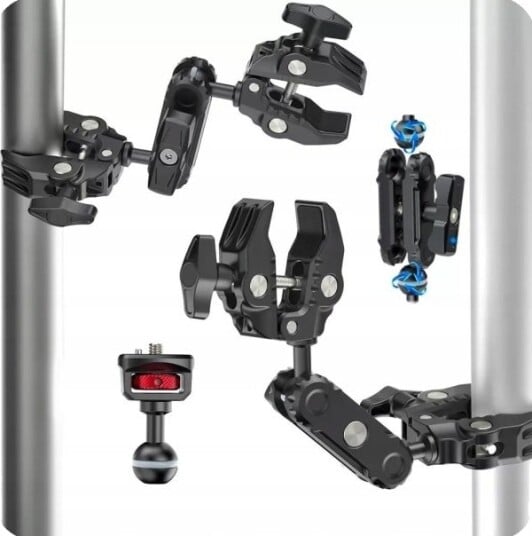 Ulanzi C017 / C046GBB1 Magic Arm med dobbel klemme og 3D-hode 1/4"