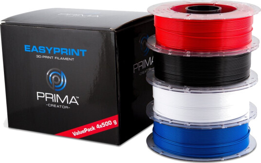 PrimaCreator EasyPrint PLA Value Pack 1.75mm 4x500g 4-farger PrimaCreator EasyPrint PLA Value Pack 1.75mm 4x500g 4-farger