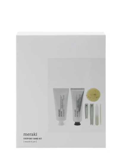 meraki Gift Box Hand Cream + Hand Serum + Soap + Nail Kit 50|50|20 Ml|Ml|G   White   