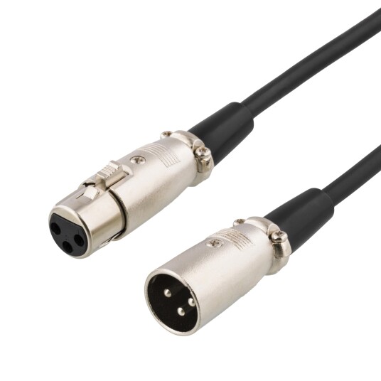 Deltaco 8m XLR-kabel 3-pin Hankjønn til Hunnkjønn - Svart