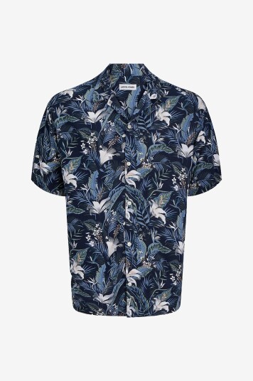 Jack & Jones Skjorte jjeJeff Tropical Aop Resort Shirt Blå