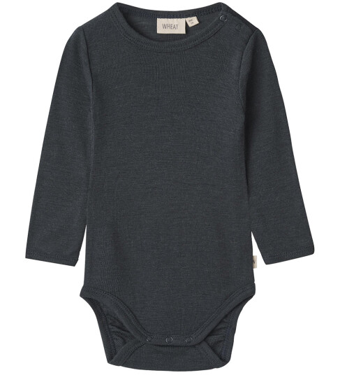 Wheat Body L/æ Ull Lucca Navy Wheat 2 år (92) Langermet Body Blå