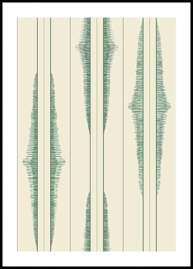 Boho ikat stripes green shades pattern Plakat Plakat / 21x30cm