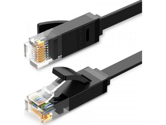 Ugreen Ethernet Rj45 Flat Nettverkskabel Cat.6 Utp 15M (Svart)