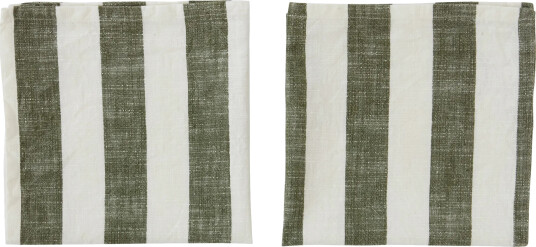 OYOY Striped serviett 45 x 45 cm 2 pakning Oliven OYOY Striped serviett 45 x 45 cm 2 pakning Oliven