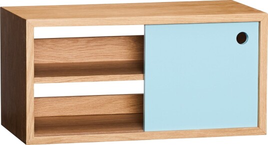 Hübsch Slide Shelf Blue BLUE,NATURAL 40X20X20 cm Hübsch Slide Shelf Blue BLUE,NATURAL 40X20X20 cm