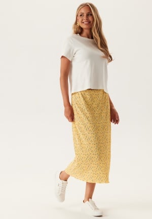 Pieces Pcflora Hw Midi Skirt Pale Banana Aop:small Flower M