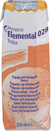 Elemental 028 Extra LQ sykdomsspesifikk næringsdrikk Appelsin/ananas 18x250 ml Elemental 028 Extra LQ sykdomsspesifikk næringsdrikk Appelsin/ananas 18x250 ml