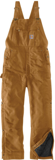 Carhartt Firm Duck Insulated BIB totalt sett S Brun