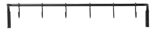 ferm LIVING Kitchen kj?kkenstang med 6 kroker Svart messing