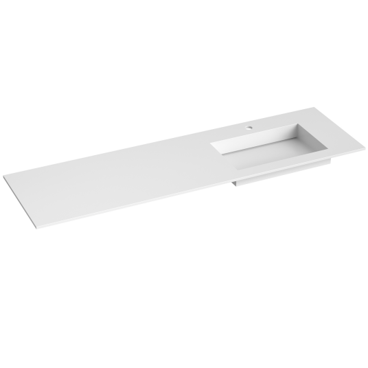 Korsbakken Corian Sidestilt Med Flat Bunn Hvit Matt 160cm Dobbel Høyre