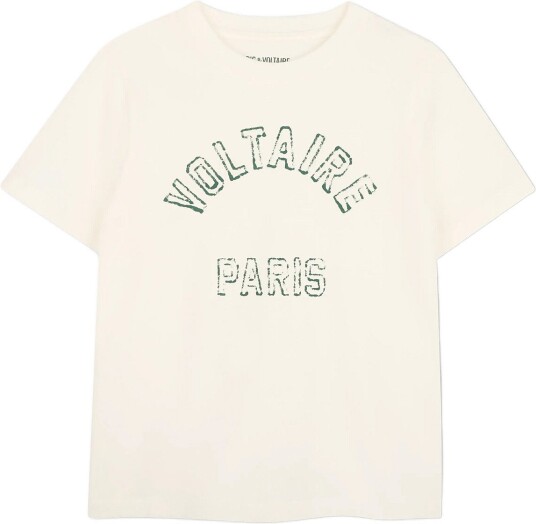 Zadig & Voltaire Kids Short Sleeves Tee Shirt Cream 176