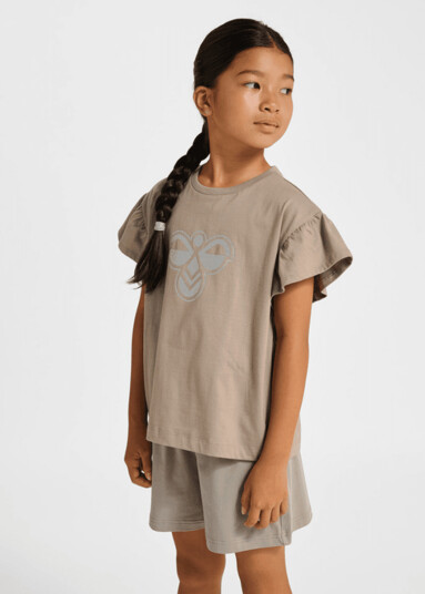 Hummel Hmljr Ruffle T Shirt Ss Big Bee   Brown   134/140
