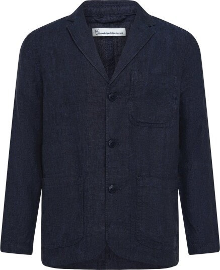 Knowledge Cotton Apparel Linen Blazer Navy L