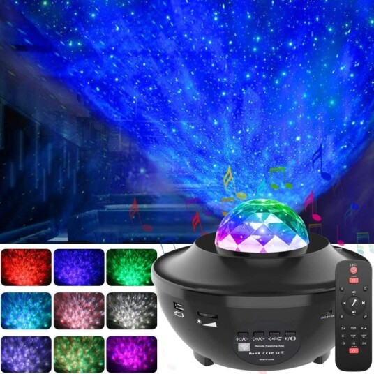 LED Galaxy Nattlys / stjerneprojektor med Bluetooth-høyttaler