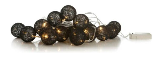 Lyslenke "Happy" sort 20 LED m/batteriboks Lyslenke "Happy" sort 20 LED m/batteriboks