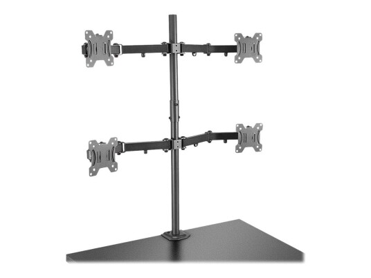 LINDY Quad Display Bracket w/ Pole & Desk Clamp - monteringssett - justerbar arm - for 4 skjermer - svart LINDY Quad Display Bracket w/ Pole & Desk Clamp - monteringssett - justerbar arm - for 4 skjermer - svart