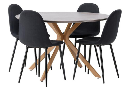 Spisegruppe Venture Home Piazza Ø120 cm med 4st Polar Spisestoler