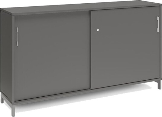 Kontorskab Dna, 1600X890 Mm, Antracit/Sort, Skydedør 2A4