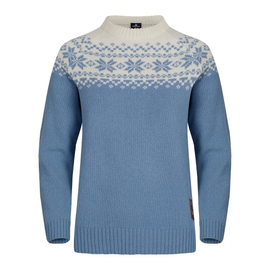 Gridarmor Women’s Snøkrystall Round Neck Ullgenser Lt. Blue/white L