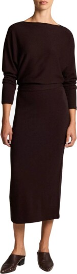 Vince Cozy off shoulder midi dress XS brun dame