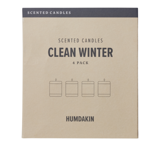 Humdakin Christmas duftlys Clean Winter 4-pk 5,2x6,2 cm