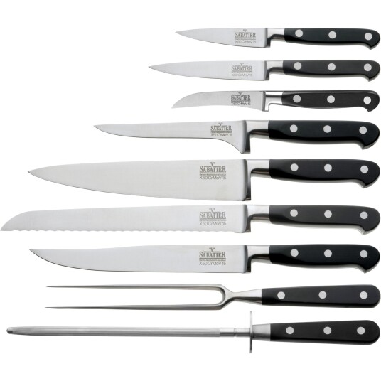 Sabatier Origin knivsett med knivblokk 9 deler