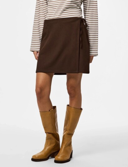 Pieces Pcbosella Mw Wrap Skirt Noos Bc Brown XS