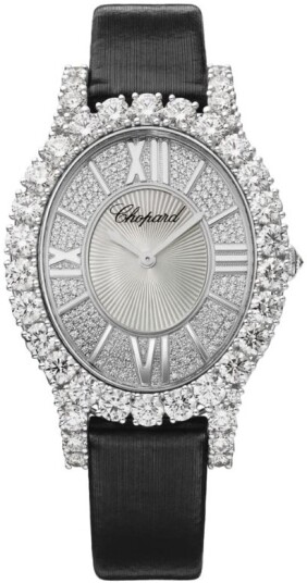 Chopard Dameklokke 139383 1201 Diamond Hour Sølvfarget/Sateng Ø34.1