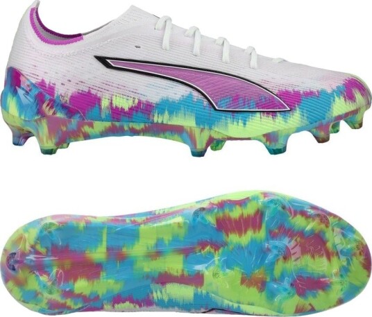 PUMA Ultra 6 Ultimate Fg Brilliance PUMA White/fizzy Apple/bright Aqua/ren Magenta Kvinner Limited Edition Gress (Fg) størrelse 38½