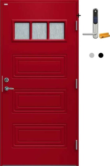 Ytterdør Diplomat Karina Cotswold Glass med Yale Doorman Classic Home