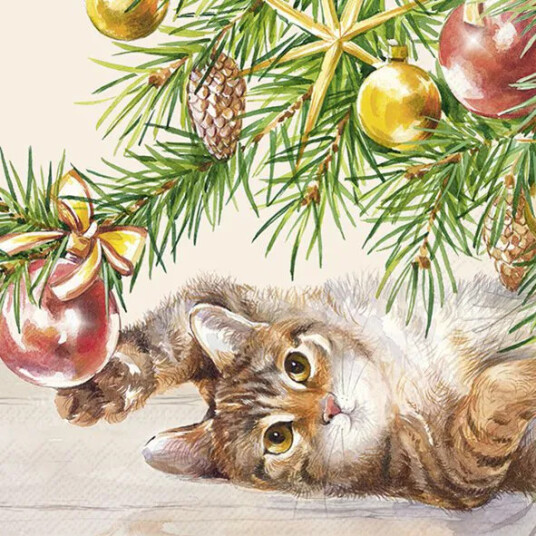 Christmas cat lunsjservietter