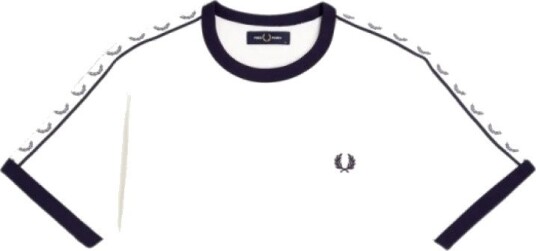 Fred Perry Taped Ringer T Shirt White S Fred Perry Taped Ringer T Shirt White S