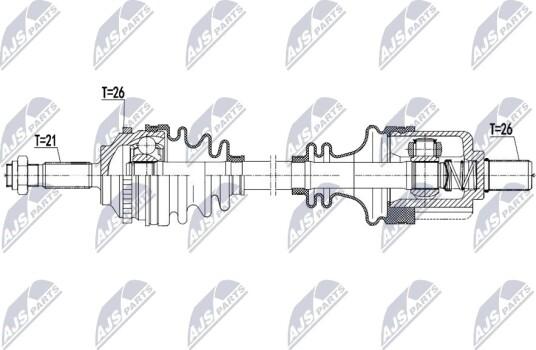 NTY NPW RE 268 Drivaksel