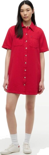 Tommy Jeans Tjw Twill A Line Dress Ext Red M