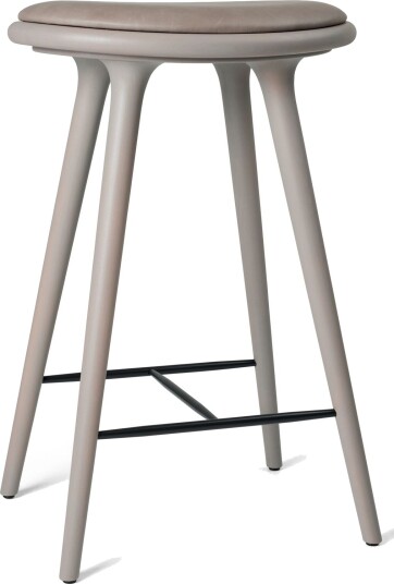 Mater Høy Barkrakk Grå Bøk/Brent Grå Skinn 69 cm Mater Høy Barkrakk Grå Bøk/Brent Grå Skinn 69 cm