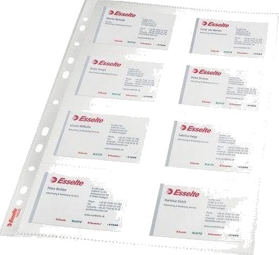 ESSELTE Pocket Business Card 105my A4 Clear Box of 10