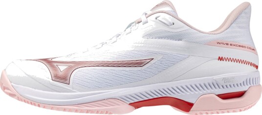 Mizuno Wave Exceed Court CC Tennissko Dame Hvit/Lyserosa 40