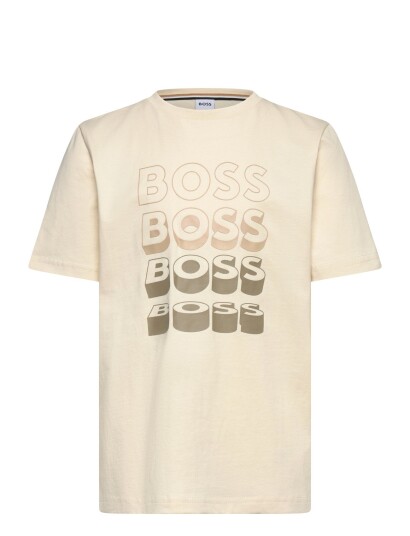 BOSS Short Sleeves Tee Shirt Cream 150